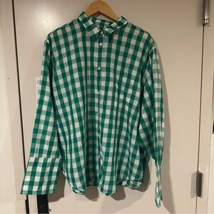 J.Crew Green Checkered Shirt